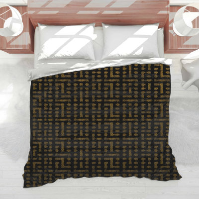 Gold Geometric Maze Comforter