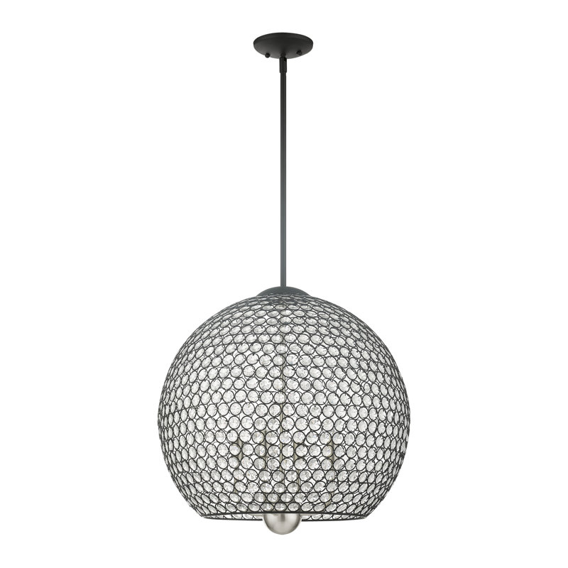 Lustre tambour 4 lumières Ludie, Noir