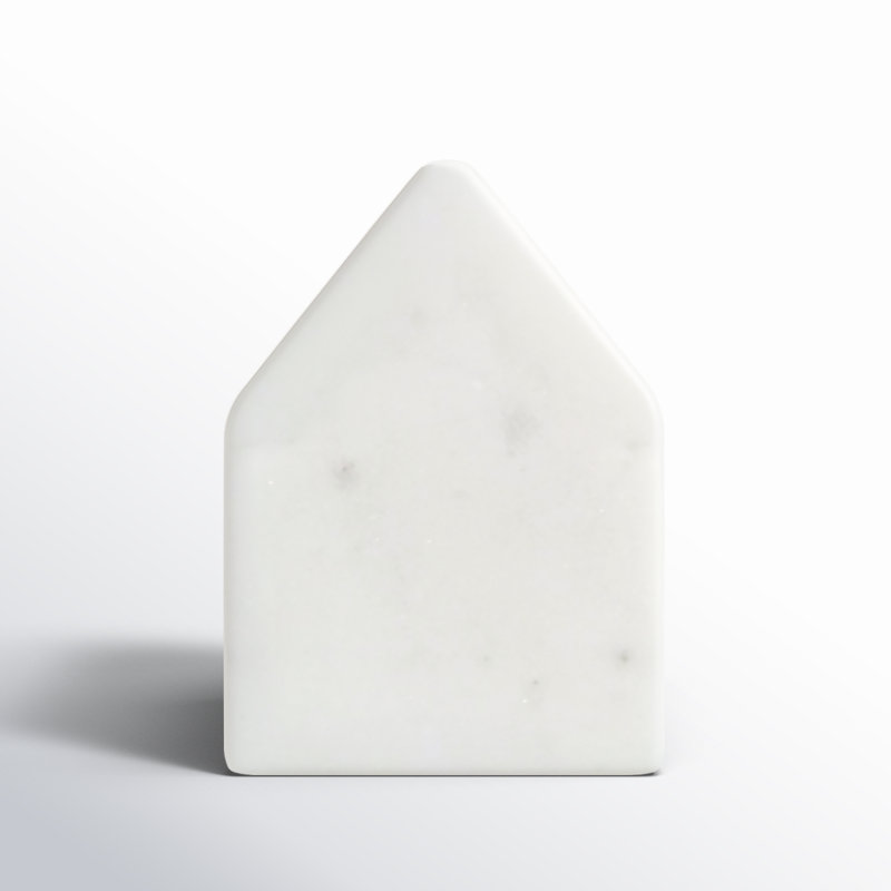 Adalynn Marble Home Object, 3.5" H x 2.5" W x 2.5" D, White