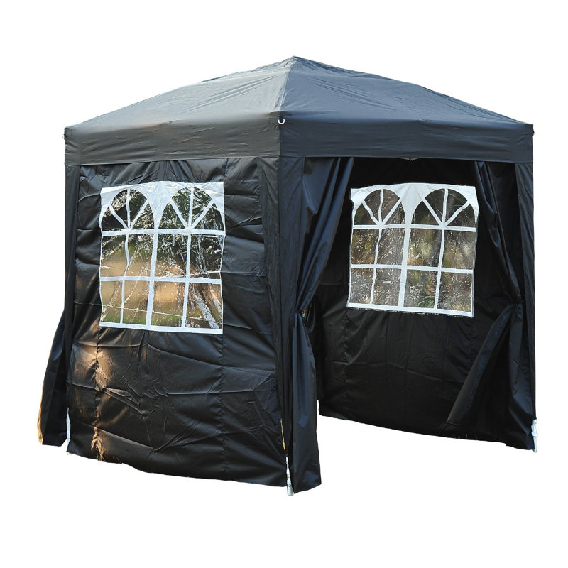 2m x 2m Steel Pop-Up Gazebo, Black