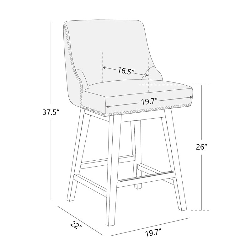 Tabouret de comptoir pivotant 26 po Arvelle, Ivoire