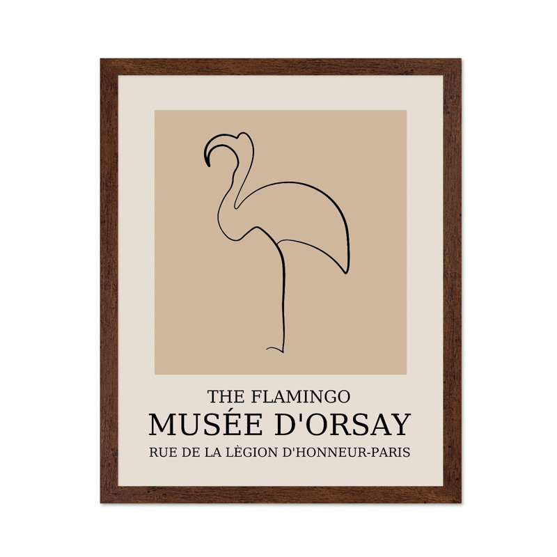 Picasso - Flamant rose, Affiche, H 12 po x l 16 po, Encadrement brun