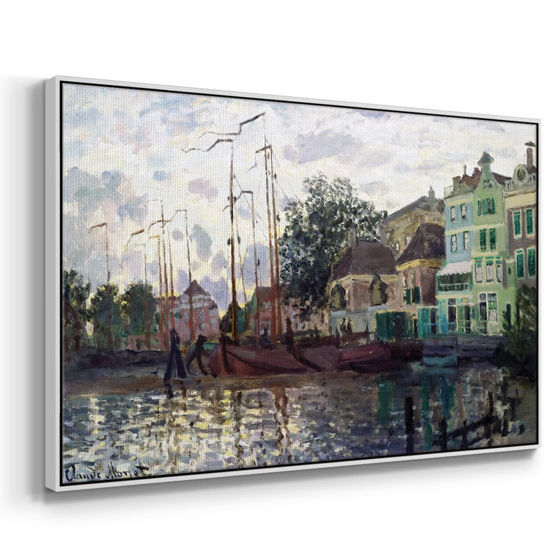 Zaandam, The Dike, Evening, 1871, reproduction d'art sur toile, H 25 po x l 37 po x P 2 po, Toile avec cadre blanc