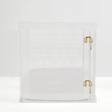 Medium Clear View Pet Crate with Silver Latch, Khaki Cushion