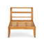 Ensemble modulaire luxueux d'extérieur en L en bois d'acacia de 6 pièces avec lit de jour convertible, table de thé, repose-pieds, 5 coussins et coussins - Teck et beige