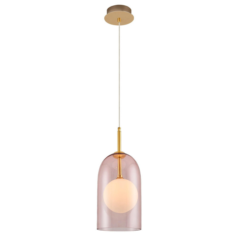 Lustre rose élégant avec corps en métal Cassen, 7,5 po de diamètre x 4,7 po de hauteur | 1 x douille G9 de 2 W (ampoule non incluse) | Design moderne en verre, parfait pour le salon, la chambre à coucher et la salle à manger