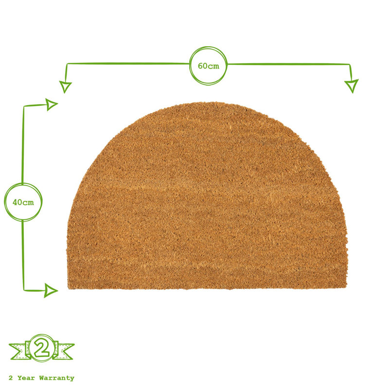 Nicola Spring - Half Moon Door Mats - 60 x 40cm, Brown, Set of 2