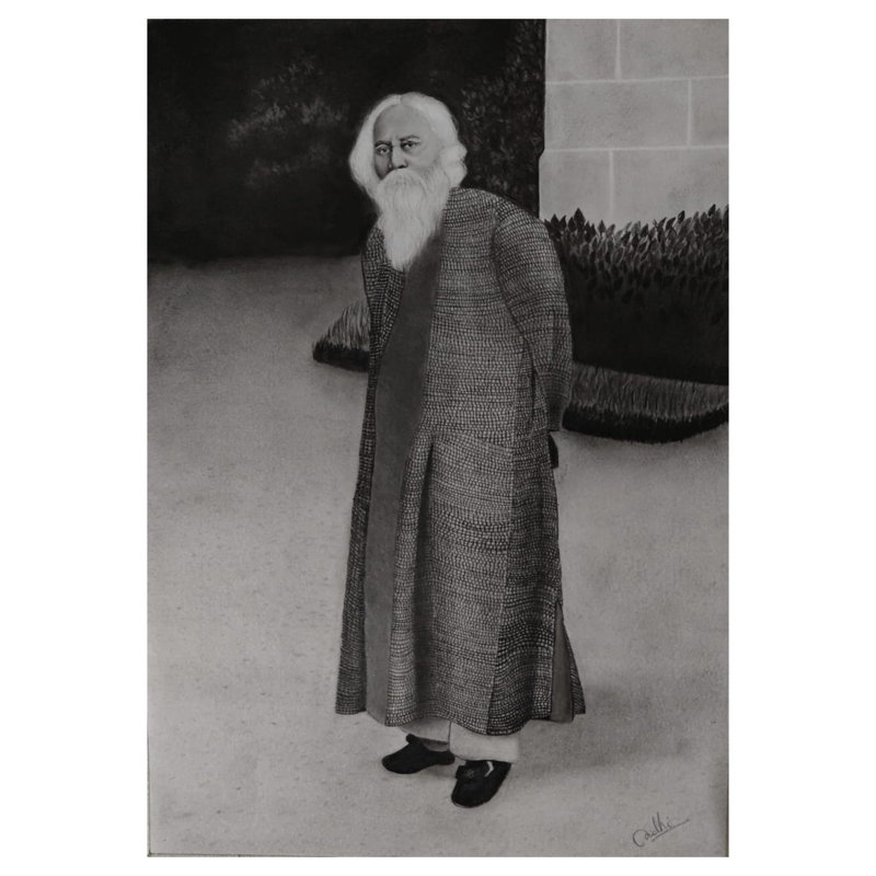 Rabindranath Tagore | Charcoal & Graphite | By Nidhi
