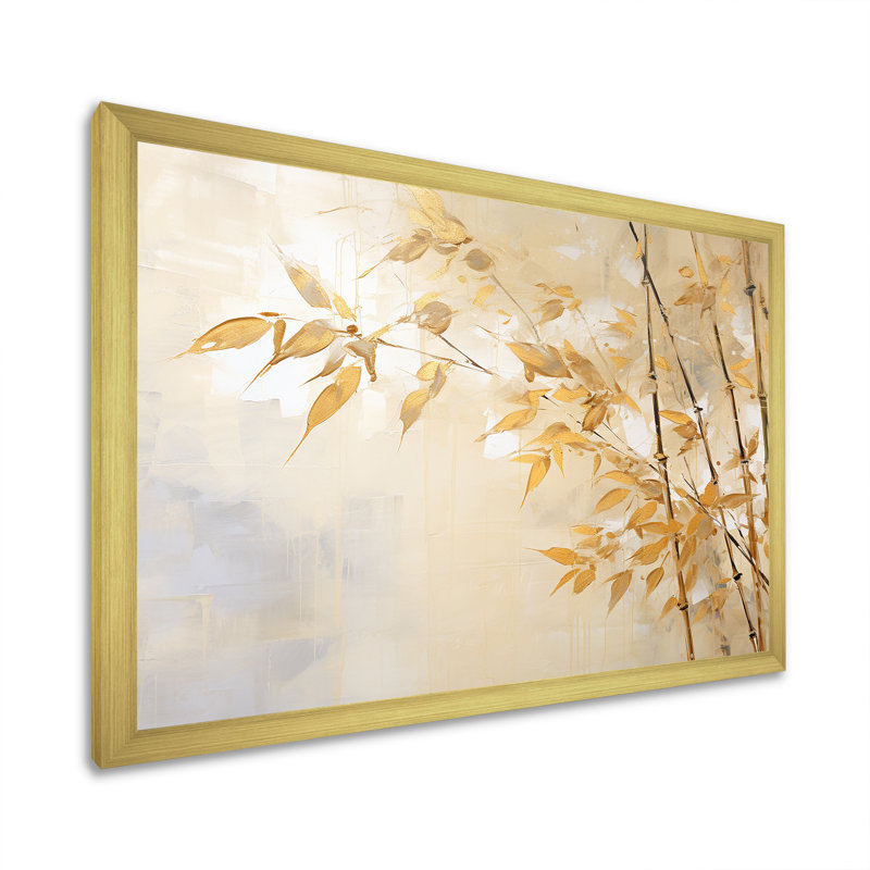 Zen Moment, impression sur toile de bambou, Encadrement doré, H 30 po x l 40 po x P 1,5 po