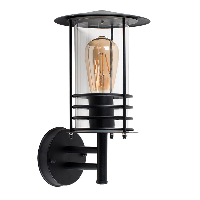 Spruce Head Black Outdoor Wall Lantern, Included