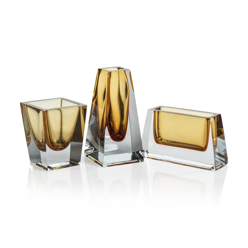 Vase de table en verre Lucrezia, Ambre