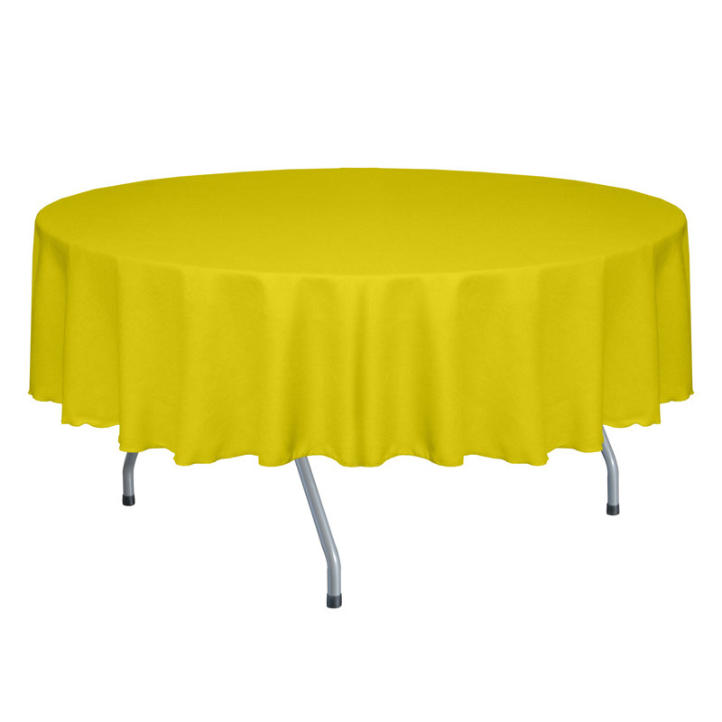 Ultimate Textile Round Tablecloth, 58" Round, Lemon, 3