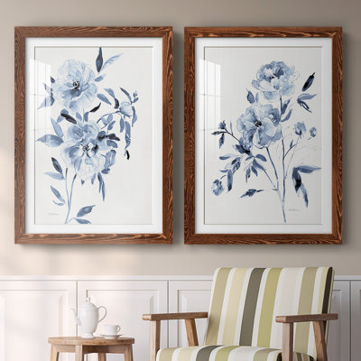 Inky Chickory Botanical I-Premium, reproduction d'art encadrée - prête à être accrochée