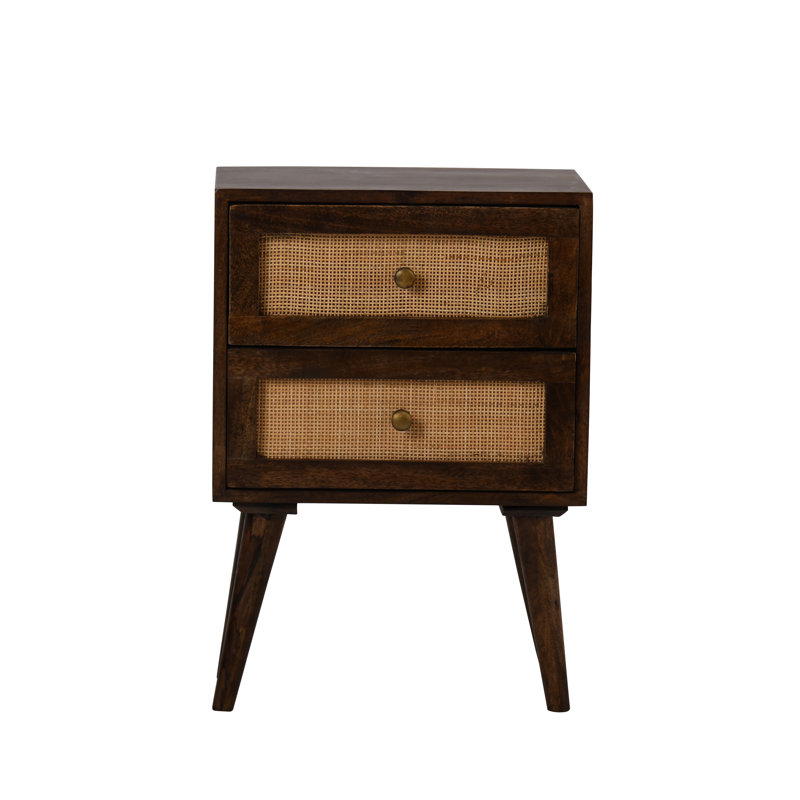 Glines 18'' W Solid Wood Nightstand, Natural Mango