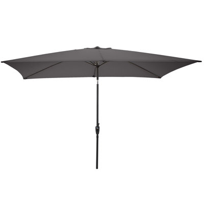 Caselli Rectangular Patio Umbrella - 10 Ft Easy Crank Sun Shade with Push Button Tilt for Outdoor Furniture, Deck, Backyard, or Pool by Pure Garden