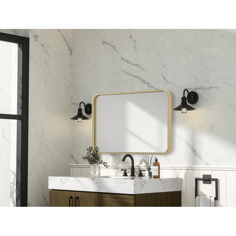 Erath Contour Metal Mirror, Brass, 30" x 20"