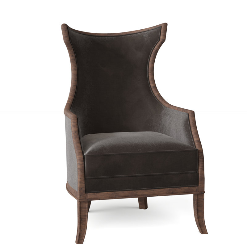 Marcel 27.25" W Wingback Chair, Tobacco, 9818 Poplar