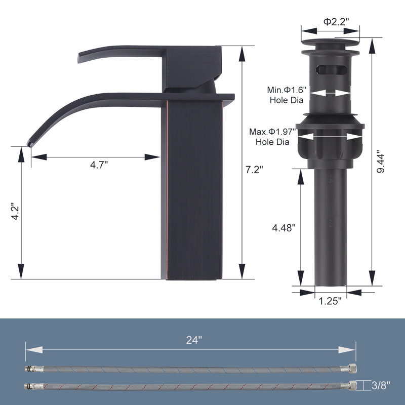 Single-handle Bathroom Faucet with Drain Assembly, Oil Rubbed Bronze