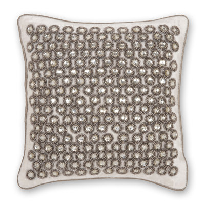 Sterling Jewel Feather Down Fill Throw Pillow Cover with Insert