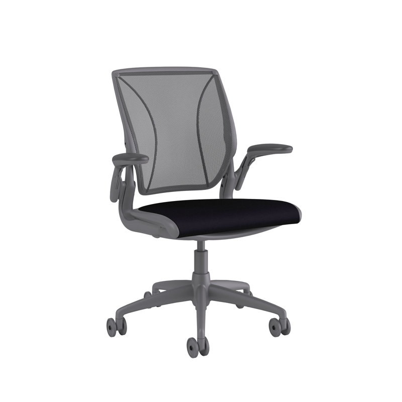 Mesh Task Chair, Pinstripe/White, Monofilament Stripe/Platinum, Gray