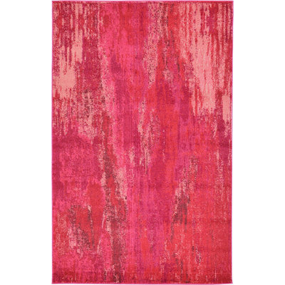 Tapis à motif géométrique magenta Meadow