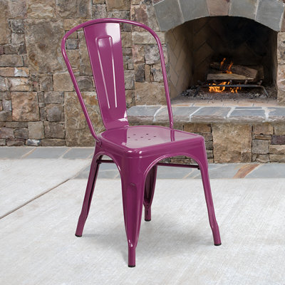 Chaise d'appoint empilable en métal Lily