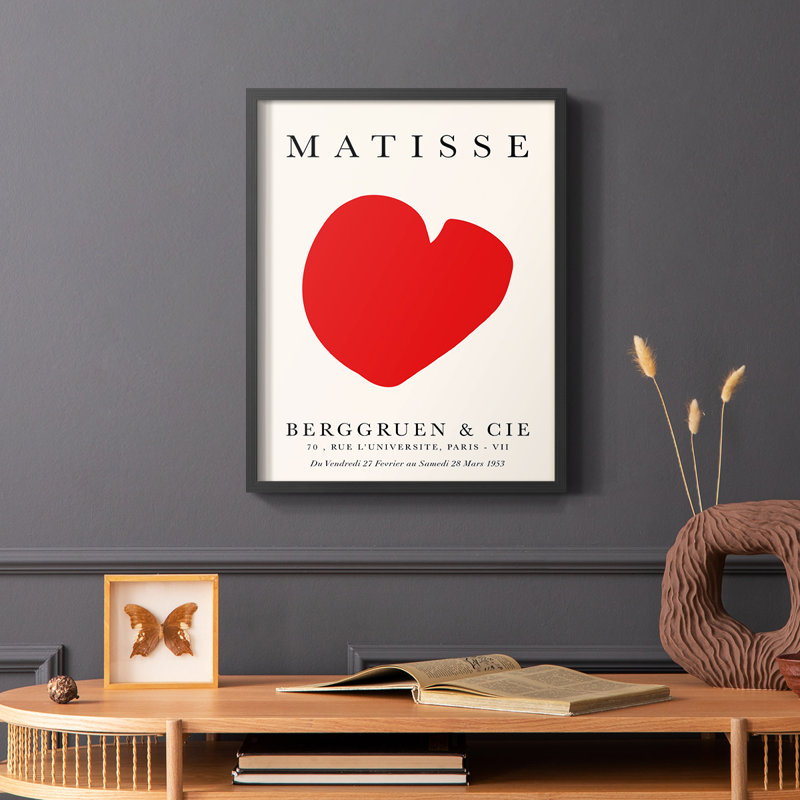 Matisse CCXV III, reproduction encadrée - bois massif, Noir, noir, noir, noir, H 14 po x l 11 po
