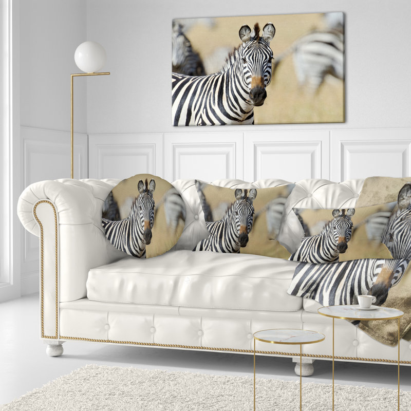 Coussin lombaire à fermeture zèbre africaine