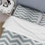 Ensemble de housse de couette contemporaine en microfibre gris et blanc-1251441619