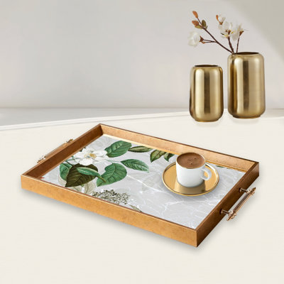 Elegant Glass Tray, 19.7 x 11.4 x 1.4 inches | 100% Durable Glass Construction | Easy to Clean with Damp Cloth | Ideal for Serving, Decorative Display, and Organizing | Stylish Addition to Home Décor