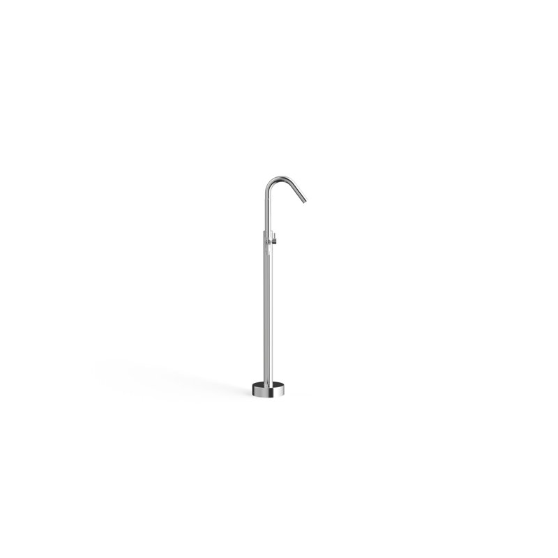 Robinet de baignoire autoportante avec douche à main 44,02 po Badeloft AT-03-PC en chrome poli, Chrome poli