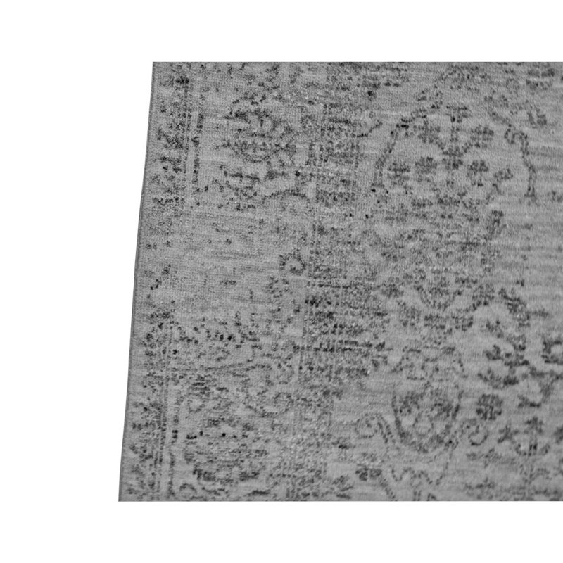 Tapis gris noué à la main Toile