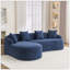 Canapé modulaire en L en éponge à compression complète avec méridienne incurvée, canapé modulaire en chenille bleu marine, haute densité 30D pour un salon d'appartement. 900 lb.-118043819