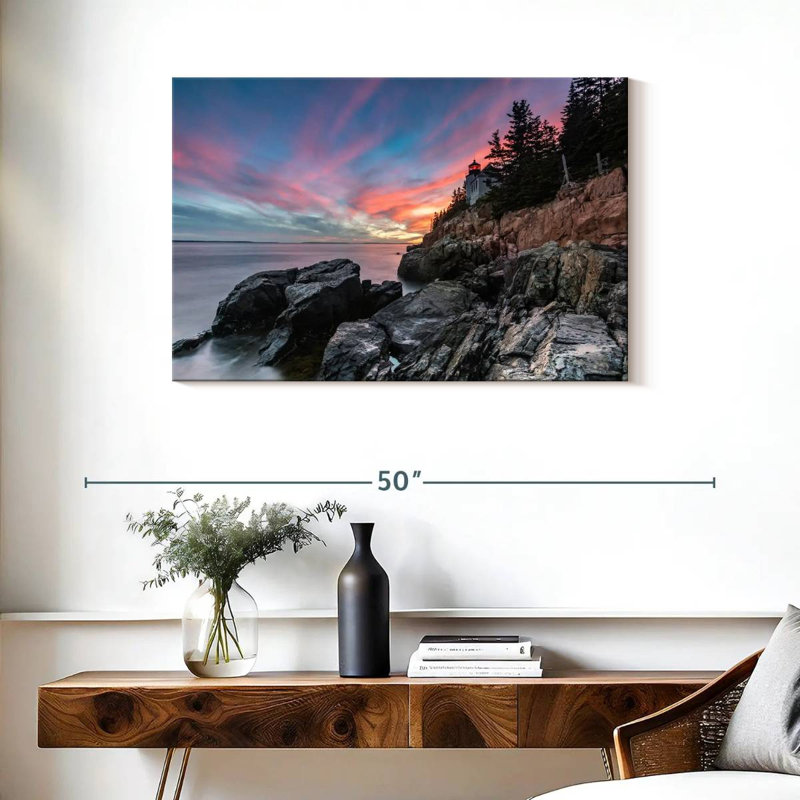 Gillard Bass Harbor Head Lighthouse Dusk, 24" H x 36" W