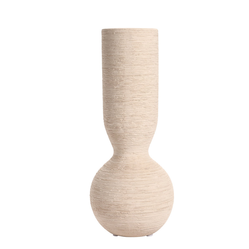 Vase en céramique texturé moderne Wabi-Sabi, Beige