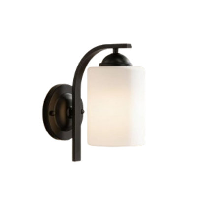 Applique murale noir mat avec abat-jour en verre E26
