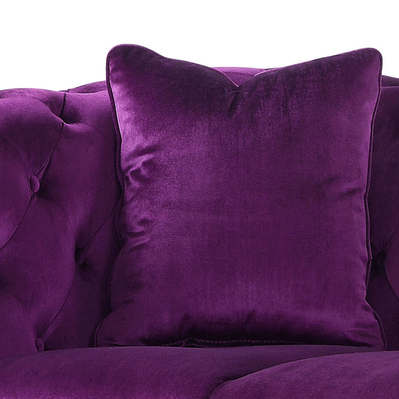 Canapé Godsey, H 30 po x l 72 po x P 41 po, Velours mauve