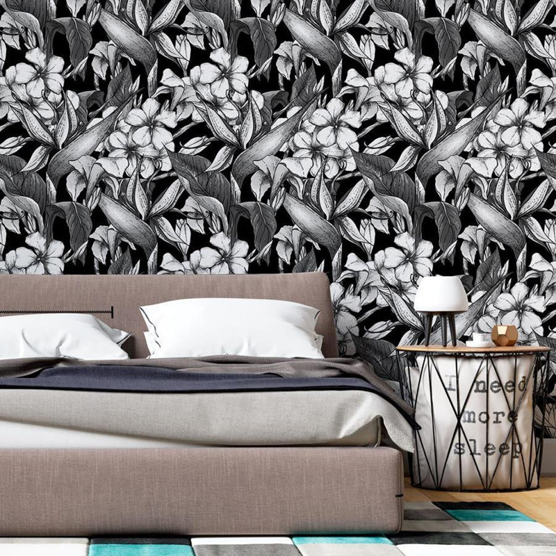 Papier peint adhésif floral tropical N06090