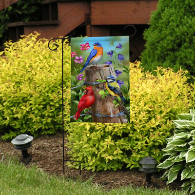 Fence Post Birds Garden Flag