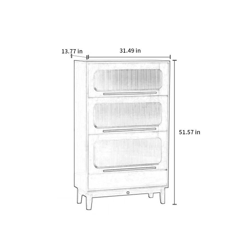 Barister Storage Bookcase, 51.57" H x 31.49" W x 13.77" D