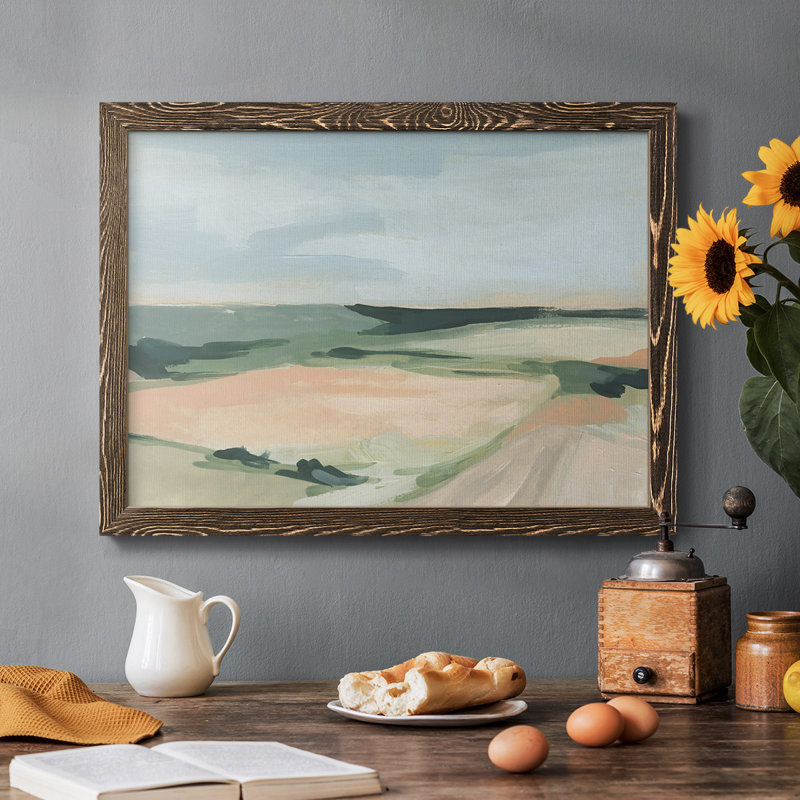 «Pastel Plains I», toile tendue avec châssis rustique, Noyer, H 22 po x l 32 po x P 1,5 po