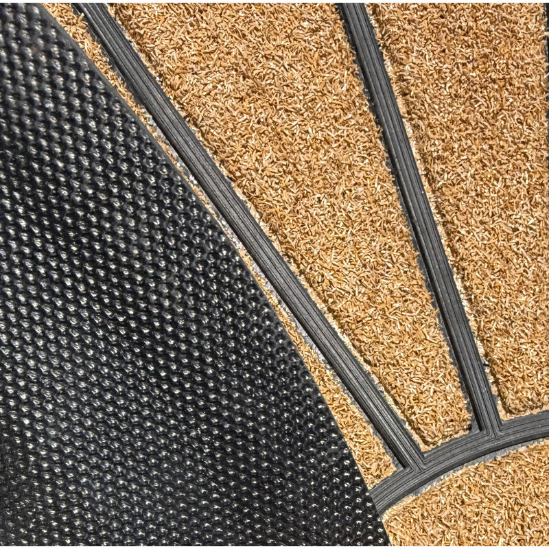 Tapis de porte polyvalent à envers en caoutchouc beige antidérapant