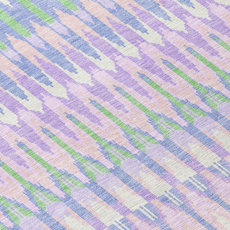 Malek Washable Abstract Indoor / Outdoor Rug, Round 8'