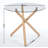 Round Dining Table With Oak Metal Leg And Tempered Glass,Modern Space Saving Kitchen Table-167552043