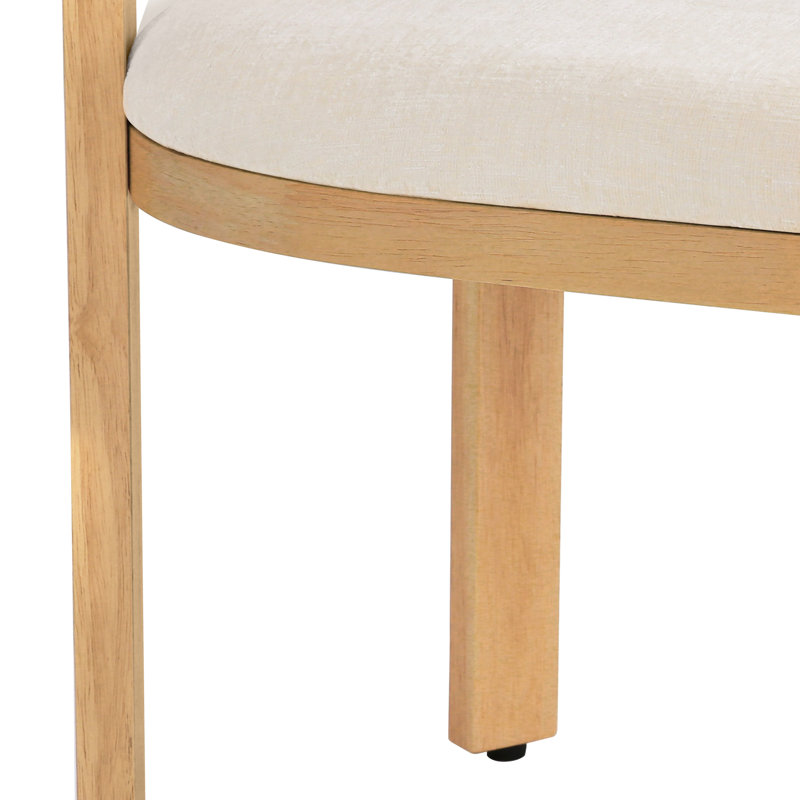 Ensemble de 4 chaises de salle à manger en bois massif Pliner Albert, 4, Champagne, Bois naturel