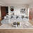 Slipcovered Upholstered Modular Sofa With Ottoman-110374991-110374988
