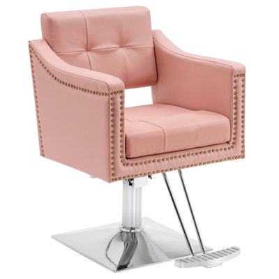Fauteuil de coiffeur vintage avec garniture cloutée