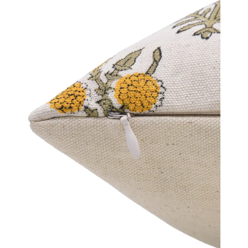 Housse de coussin intérieur / extérieur en coton Hajara Kniff Edge, H 22 po x l 22 po