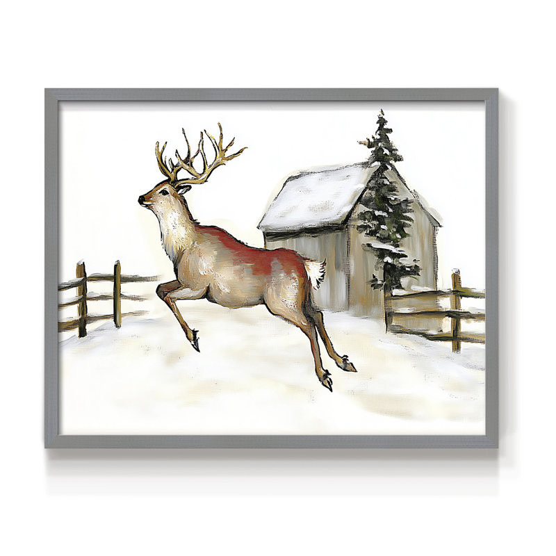Chirstmas Art-DCCCXXV -Framed Print - Restickable, H 8 po x l 10 po, Gris