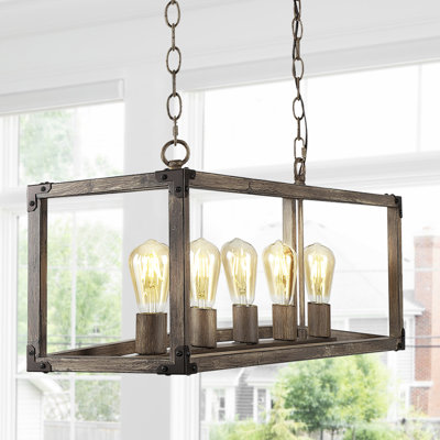 Thecle 5 - Light Brown Kitchen Island Pendant